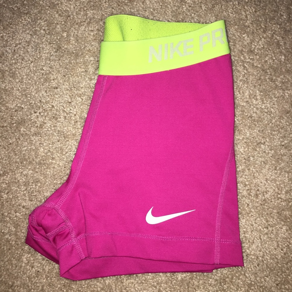 pink neon nike pros